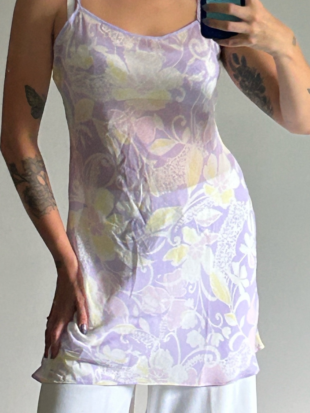 VINTAGE Lavender Floral Slip dress